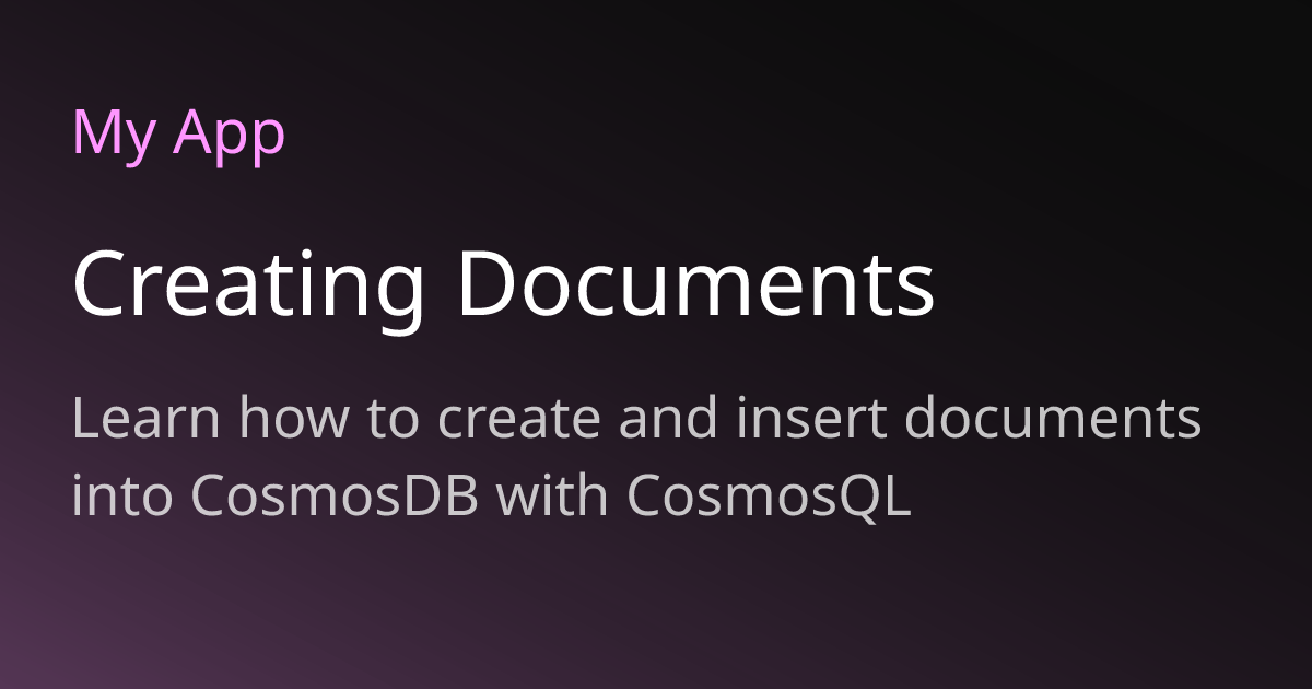 Creating Documents